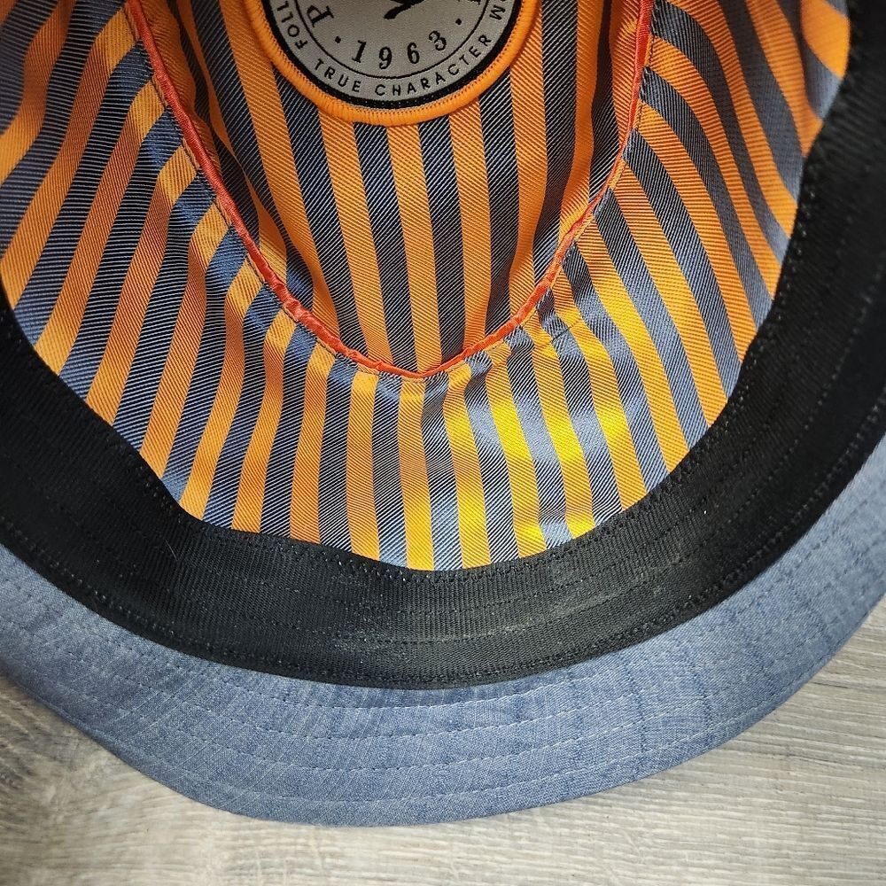 Peter‎ Grimm Mens Fedora Hat Charcoal Grey Size L/XL Orange Grey Hat Band Logo - Picture 9 of 11